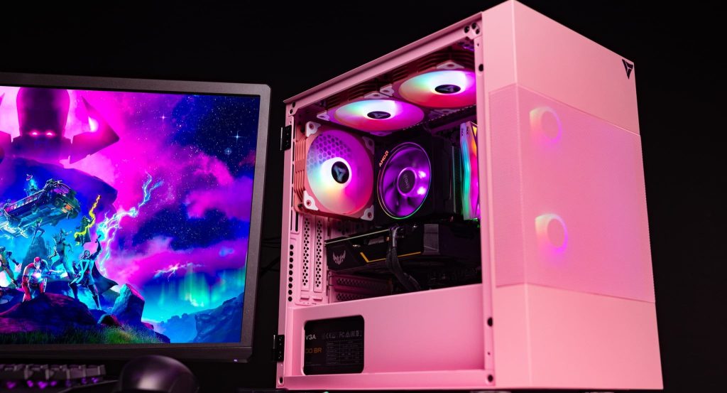 VRLA Tech Aurora Pink RGB Setup